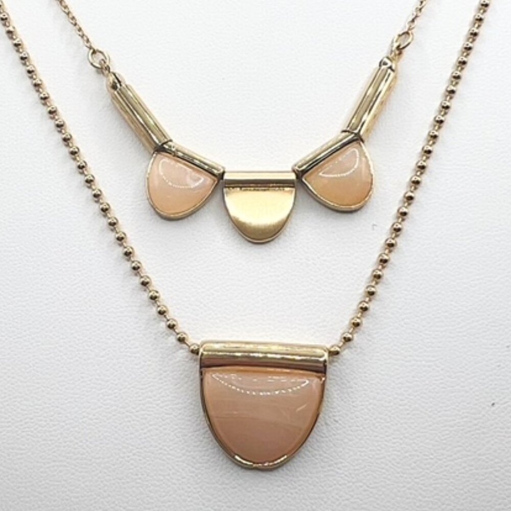 Ophelia Rose Gold Necklace with Geometric Design NWT